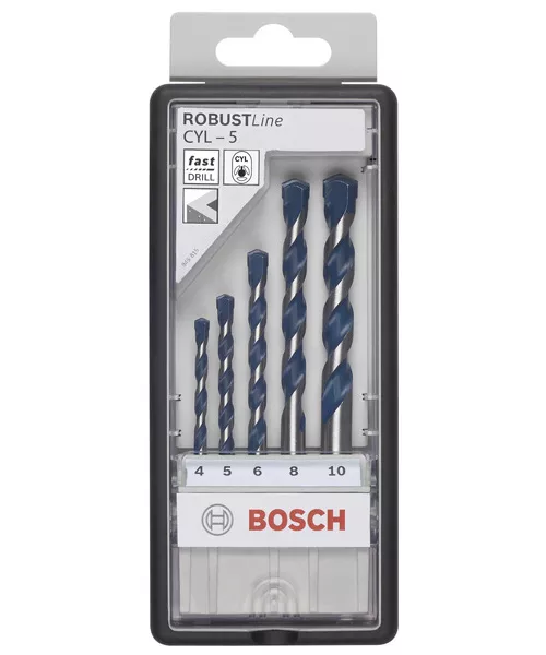 Assortiment 5 forêts béton queue cylindrique Bosch